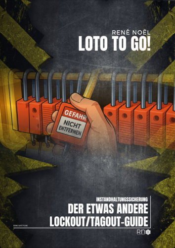 René Noël gibt ein Interview auf einer Industriemesse und spricht über Lockout/Tagout, Arbeitssicherheit und Safety-Kultur, während ein Kamerateam und Reporter ihn filmen.