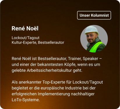Bild vom Kolunisten René Noël als Lockout/Tagout Experte und was er genau macht